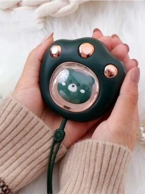 Cat Paw USB Hand Warmer 2 Speed NIB – Green/Gold or Pink